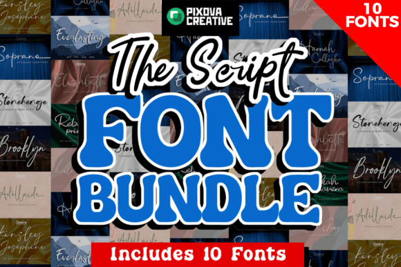 Script Bundle: 10 Hand-Crafted Fonts for Creative Projects